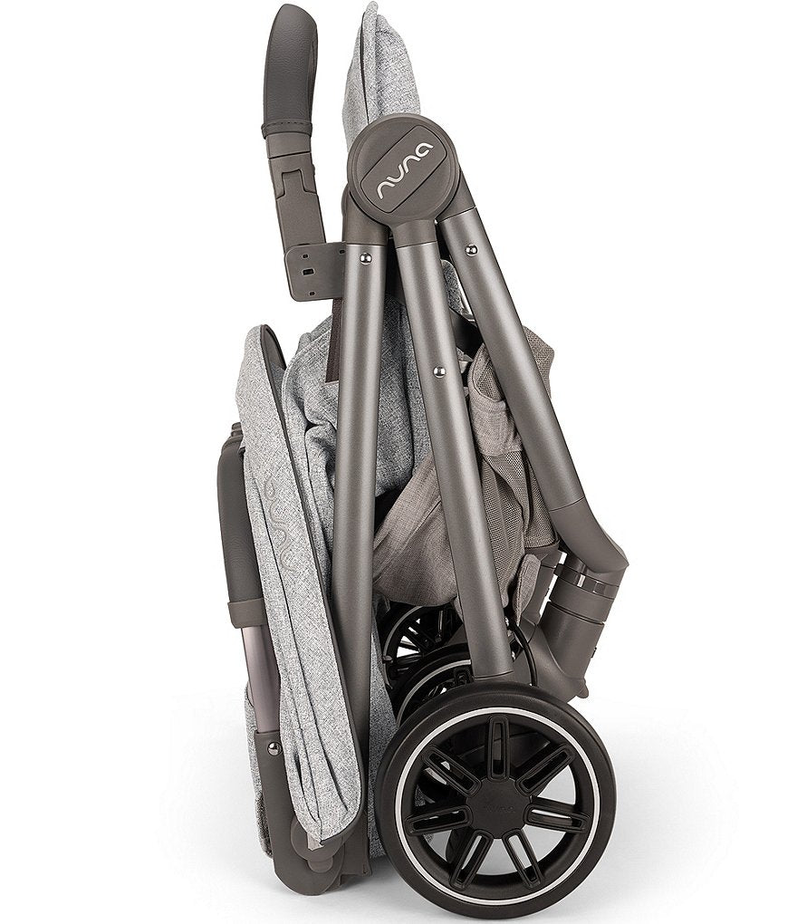 Nuna TRVL Self-Folding Sterling Compact Stroller - Ultra Portable Travel Companion