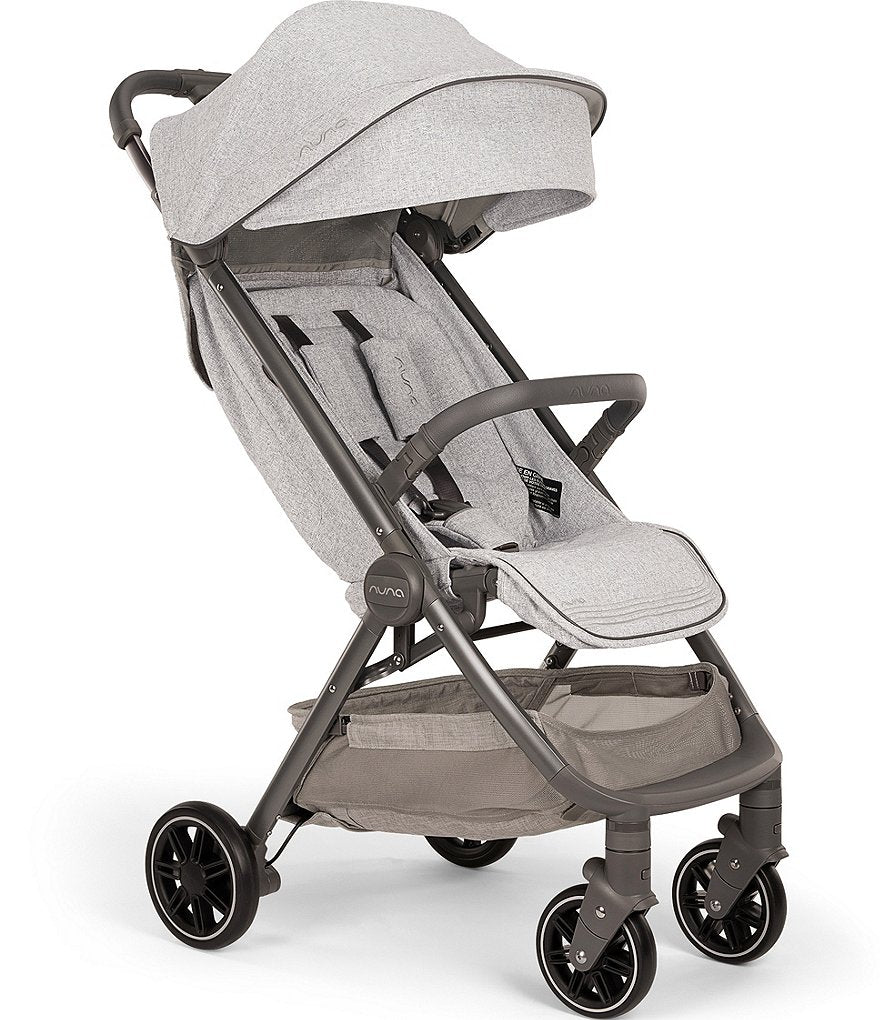 Nuna TRVL Self-Folding Sterling Compact Stroller - Ultra Portable Travel Companion