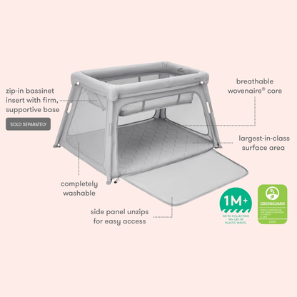 Newton Baby Deluxe Travel Crib And Play Yard - Breathable, Washable, Extra Large Surface For Sleep And Play