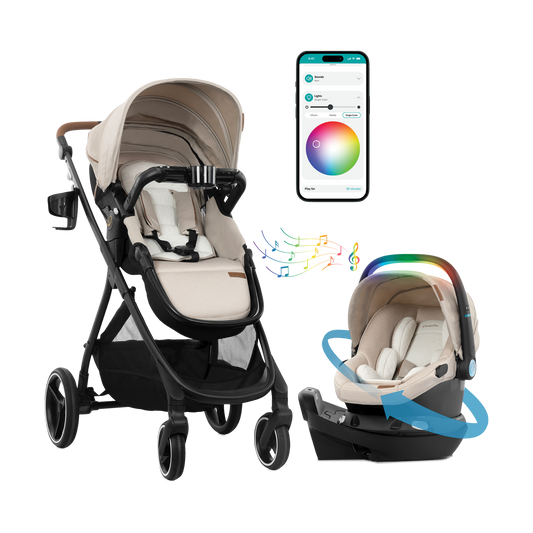 Evenflo Shyft Intuiti+ Travel System Featuring Revolve180 LiteMax NXT With SensorySoothe - Ultra Smooth Maneuverability