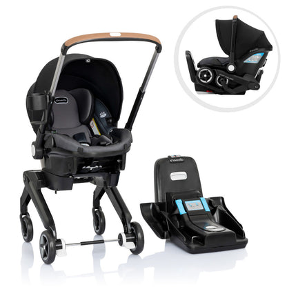 Evenflo Shyft DualRide With Carryall Storage Infant Car Seat And Stroller - One Step Car Seat To Stroller Conversion