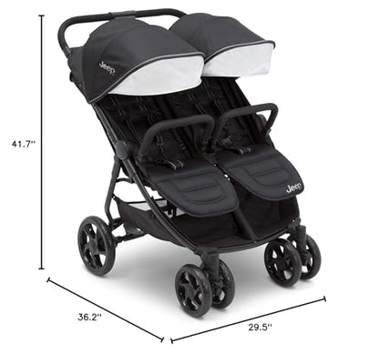 Jeep Destination Ultralight Side By Side Double Stroller With Lightweight Frame And Smooth Ride