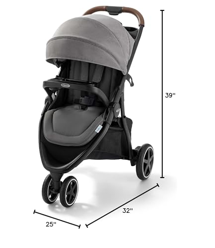 Graco Outpace LX All-Terrain 3-Wheel Stroller Travel System Ready One-Hand Fold In-Seat Suspension