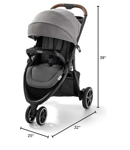 Graco Outpace LX All-Terrain 3-Wheel Stroller Travel System Ready One-Hand Fold In-Seat Suspension