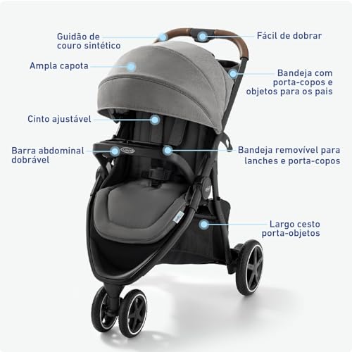 Graco Outpace LX All-Terrain 3-Wheel Stroller Travel System Ready One-Hand Fold In-Seat Suspension