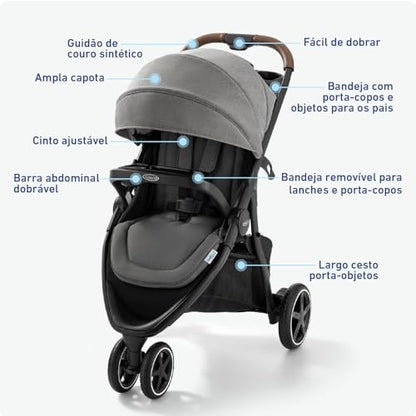 Graco Outpace LX All-Terrain 3-Wheel Stroller Travel System Ready One-Hand Fold In-Seat Suspension