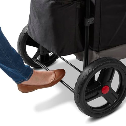 Radio Flyer Convertible Wagon For Kids With Adjustable Handle Cup Holder And Canopy