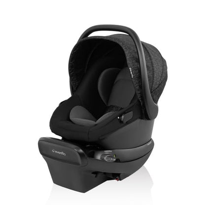 Evenflo Shyft Intuiti Travel System Revolve180 LiteMax NXT Rotating Car Seat 3 To 30 Lbs Fossil Gray