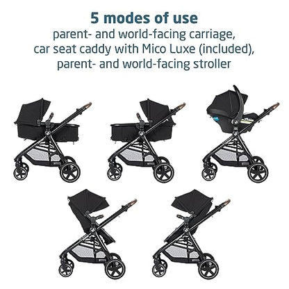 Maxi-Cosi Zelia Luxe 5 In 1 Modular Travel System With Mico Luxe Infant Car Seat
