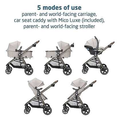 Maxi-Cosi Zelia Luxe 5 In 1 Modular Travel System With Mico Luxe Infant Car Seat