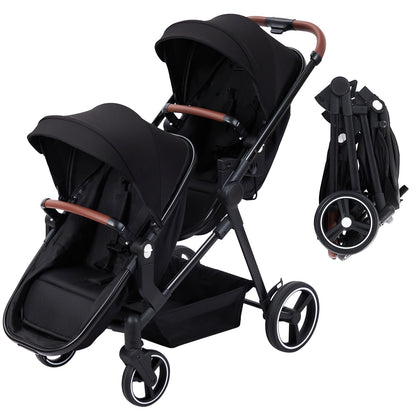 Tandem Stroller For Newborn And Toddler With Reversible Seats