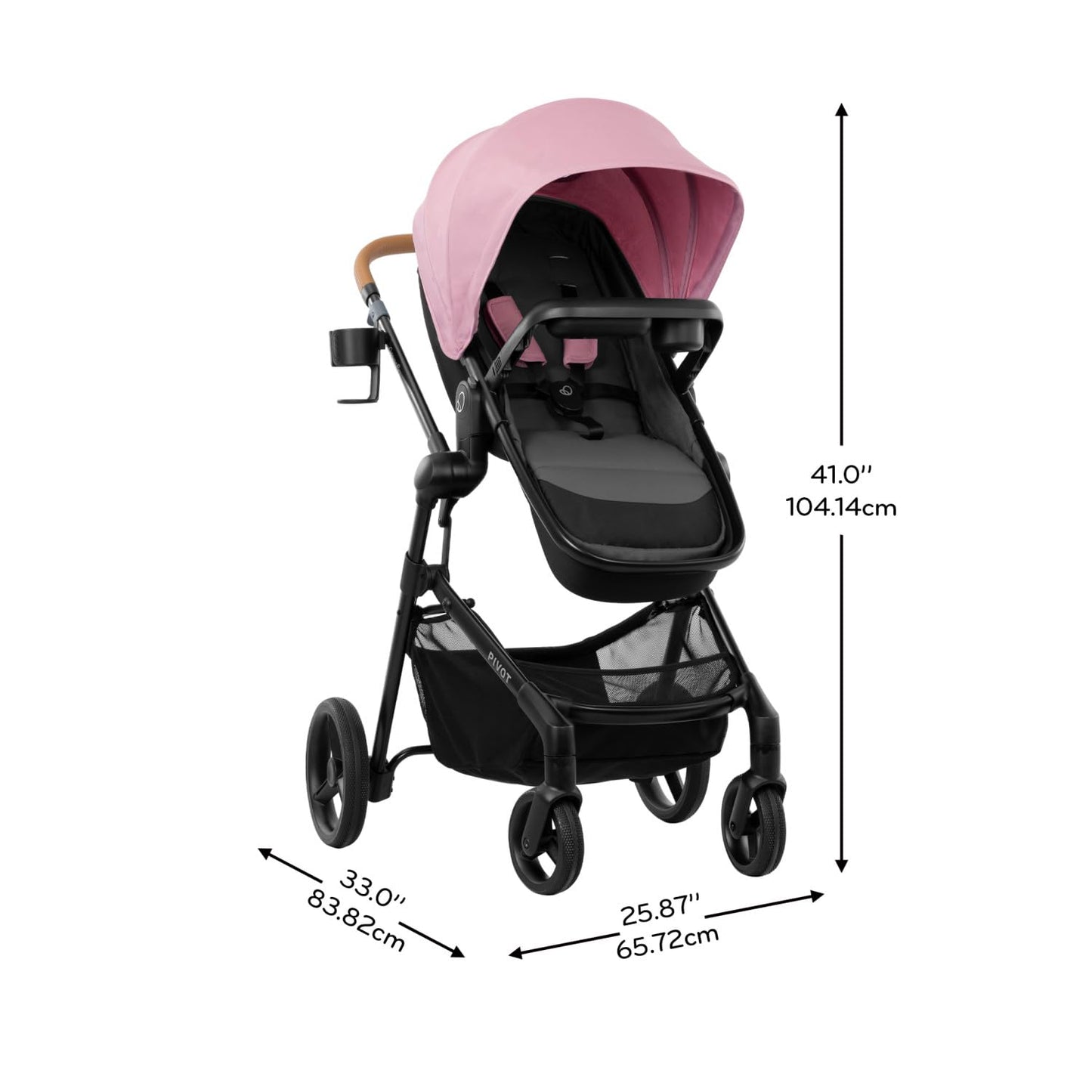 Evenflo Pivot NXT Travel System With LiteMax NXT Infant Car Seat Latte Tan For Easy On The Go