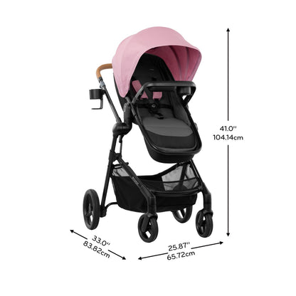 Evenflo Pivot NXT Travel System With LiteMax NXT Infant Car Seat Latte Tan For Easy On The Go