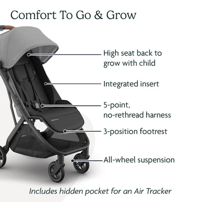UPPAbaby Minu V3 Travel Stroller Lightweight One Hand Fold For Easy Overhead Travel