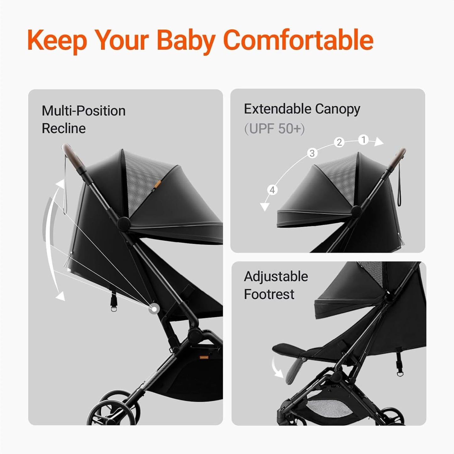 Ultra Air Lightweight Baby Travel Stroller One Handed Fold