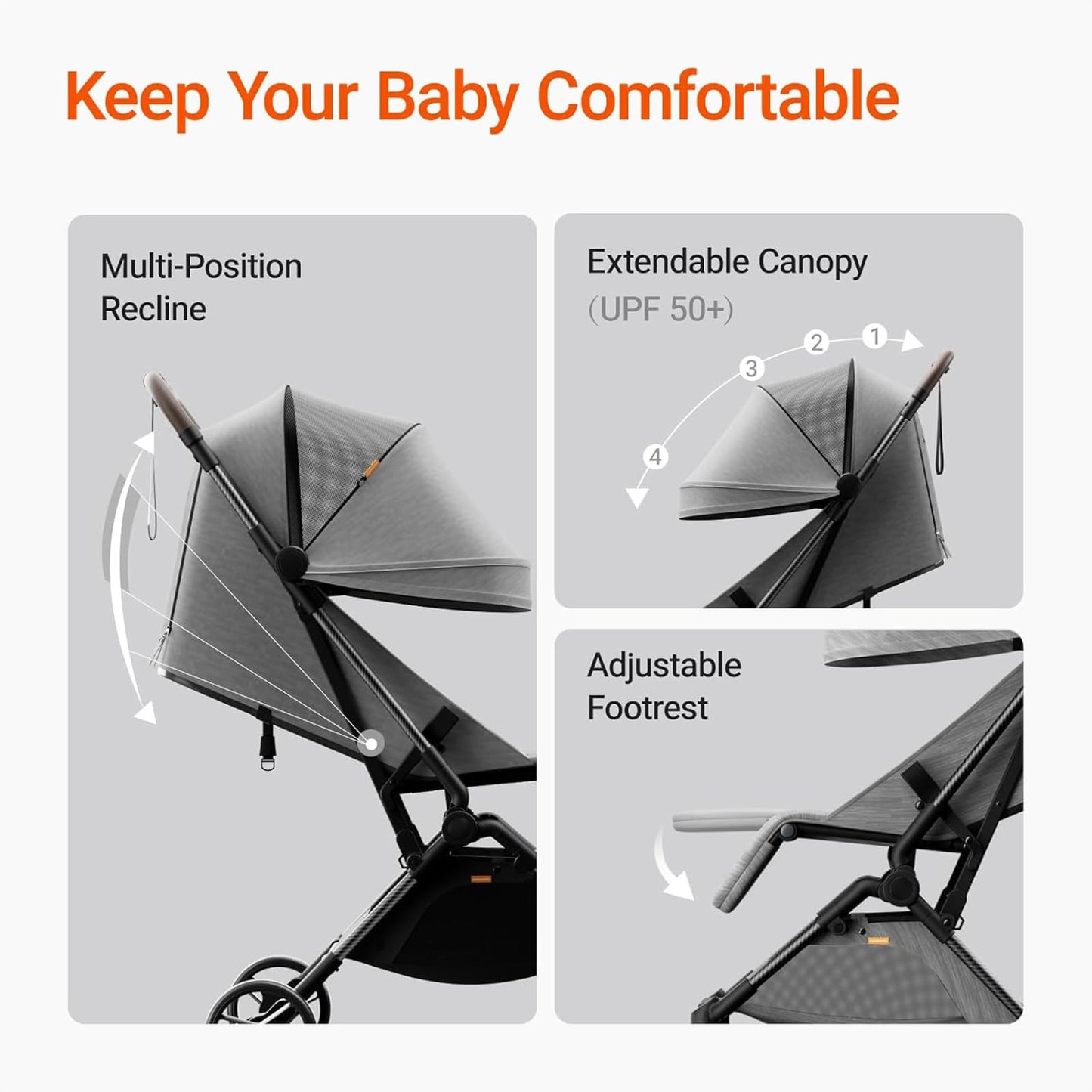 Ultra Air Lightweight Baby Travel Stroller One Handed Fold