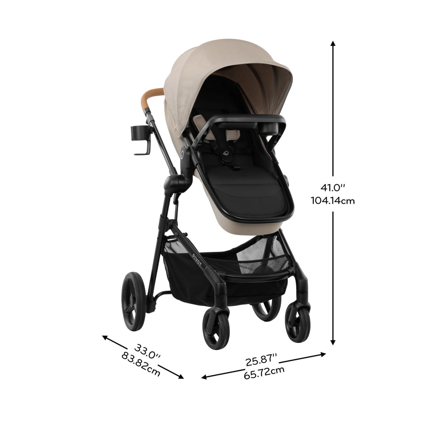 Evenflo Pivot NXT Travel System With LiteMax NXT Infant Car Seat Latte Tan For Easy On The Go