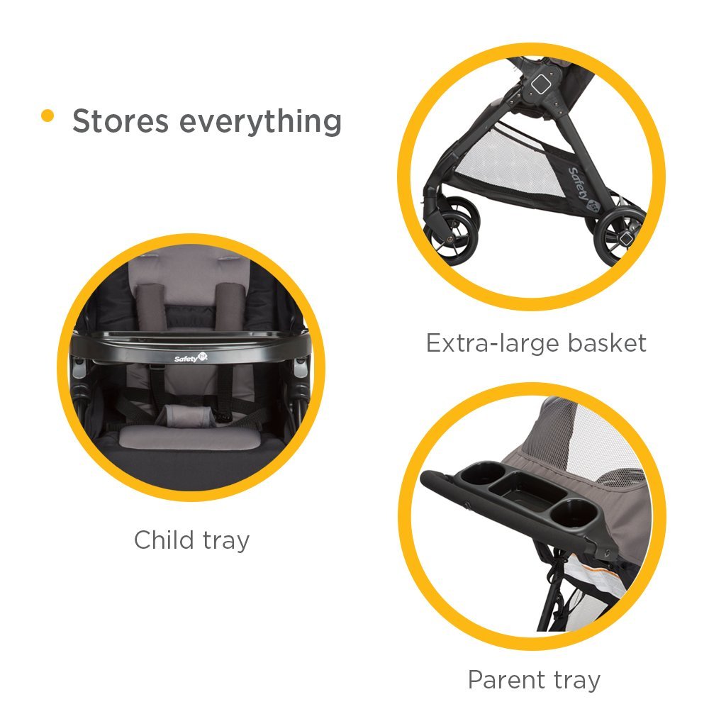 Safety 1st Smooth Ride Travel System Stroller With OnBoard FLX Infant Car Seat Easy Install And Large Canopy
