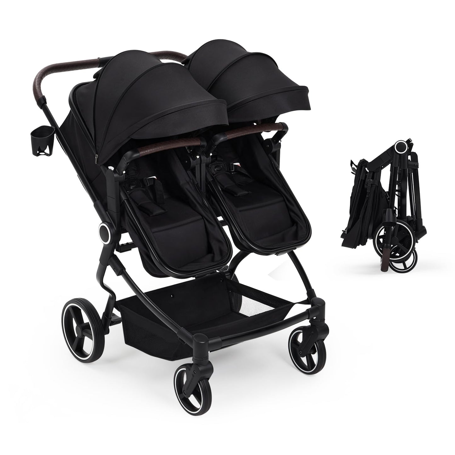 Double Stroller For Twins Lightweight Side By Side Reclining Seats