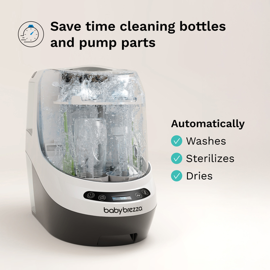 Baby Brezza Bottle Washer Pro - Automatic Cleaning Sterilizing And Drying With 20 High Pressure Jets