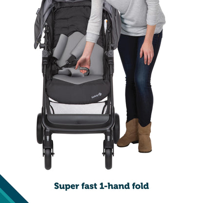 Safety 1st Smooth Ride Travel System Stroller With OnBoard FLX Infant Car Seat Easy Install And Large Canopy