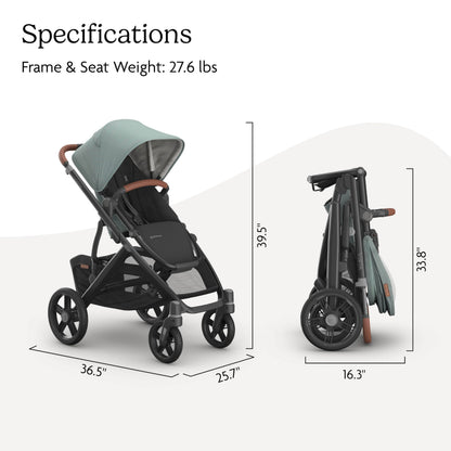 UPPAbaby Vista V3 Convertible Stroller Converts Single To Double