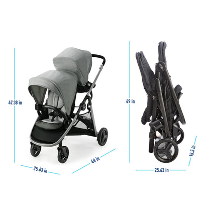 Graco Ready2Grow 2 Point 0 Double Stroller Folds Like a Single for Easy Transport