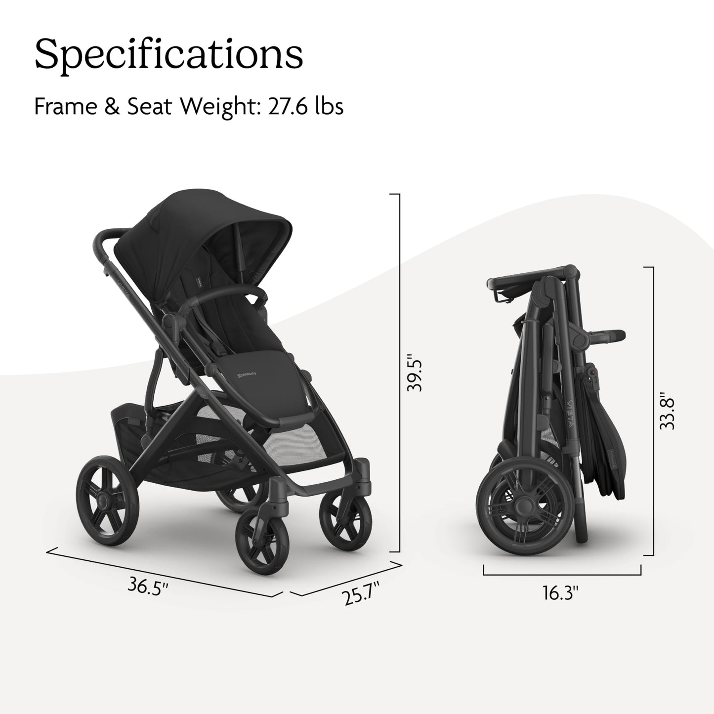 UPPAbaby Vista V3 Convertible Stroller Converts Single To Double