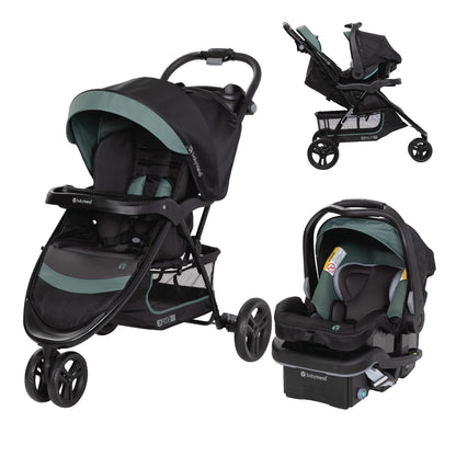 Baby Trend EZ Ride Travel System With EZ Lift Infant Car Seat Dash Pink One Hand Fold All Terrain Wheels