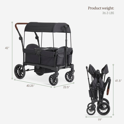 Evolur Trailblazer Wagon Double Stroller All Terrain Wheels For Smooth Outdoor Rides