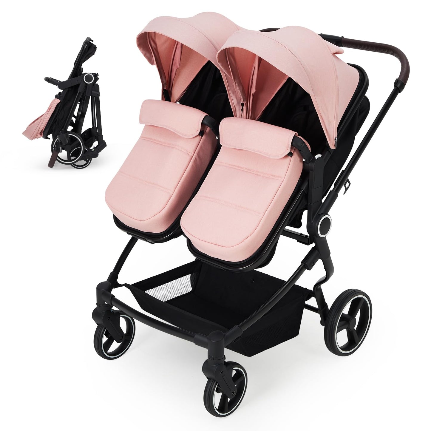 Double Stroller For Twins Lightweight Side By Side Reclining Seats