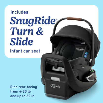 Graco Modes Nest 3in1 Travel System With SnugRide Turn and Slide Rotating Rear Facing Car Seat