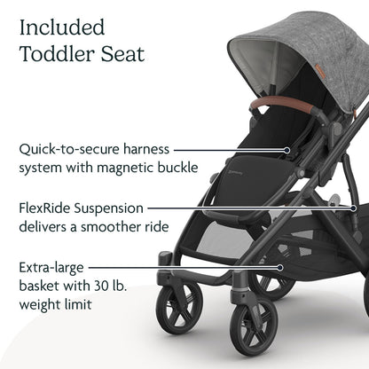 UPPAbaby Vista V3 Convertible Stroller Converts Single To Double