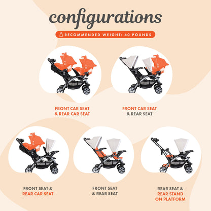 Baby Trend Double Stroller Car Seat Travel System Stormy