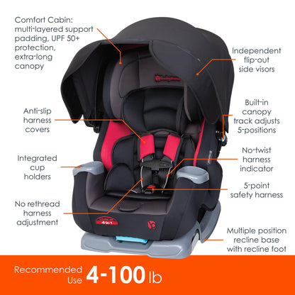 Baby Trend Cover Me 4 In 1 Convertible Car Seat Built In Canopy