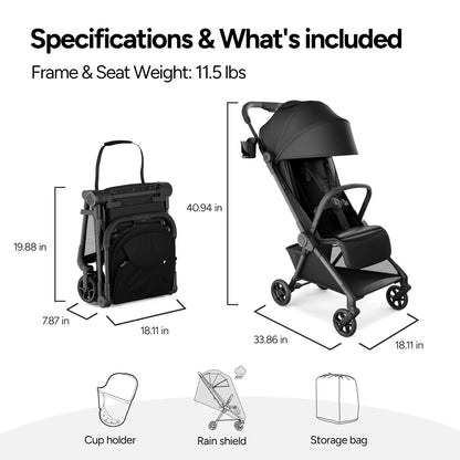 Mompush Nexis Carbon Travel Stroller Ultra Lightweight 11.5 Lb