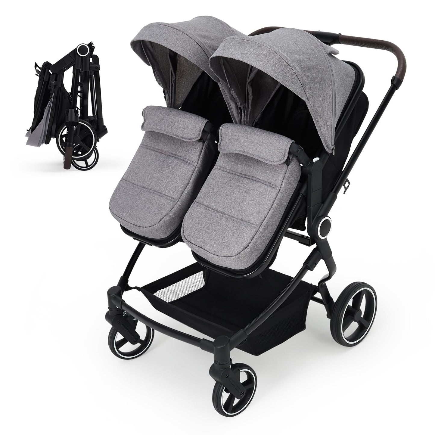 Double Stroller For Twins Lightweight Side By Side Reclining Seats