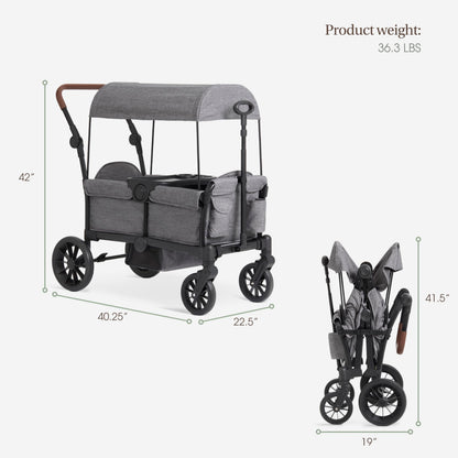 Evolur Trailblazer Wagon Double Stroller All Terrain Wheels For Smooth Outdoor Rides