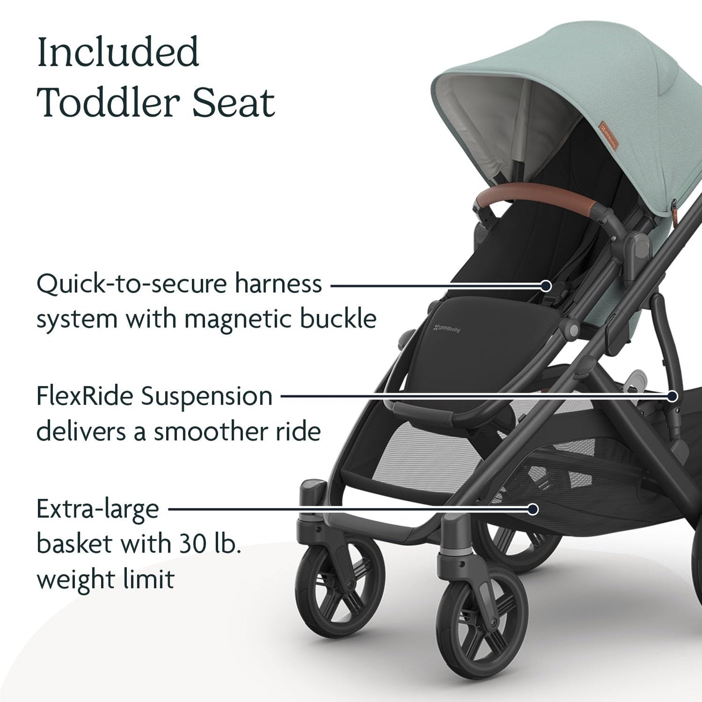 UPPAbaby Vista V3 Convertible Stroller Converts Single To Double