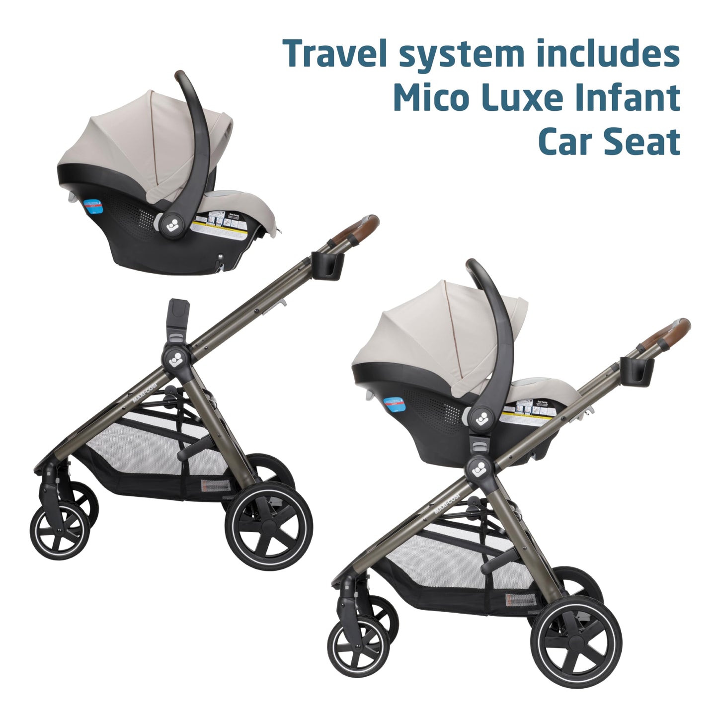 Maxi-Cosi Zelia Luxe 5 In 1 Modular Travel System With Mico Luxe Infant Car Seat