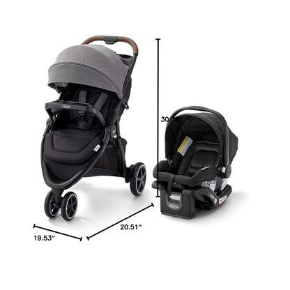 Graco Outpace LX All-Terrain 3-Wheel Stroller Travel System Ready One-Hand Fold In-Seat Suspension