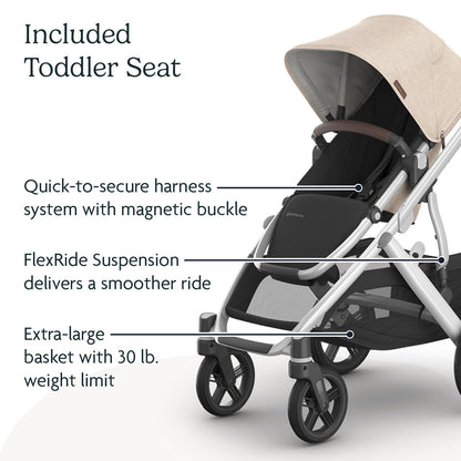 UPPAbaby Vista V3 Convertible Stroller Converts Single To Double