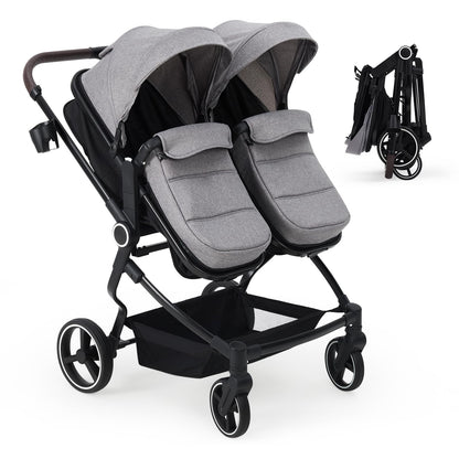 Double Stroller For Twins Lightweight Side By Side Reclining Seats