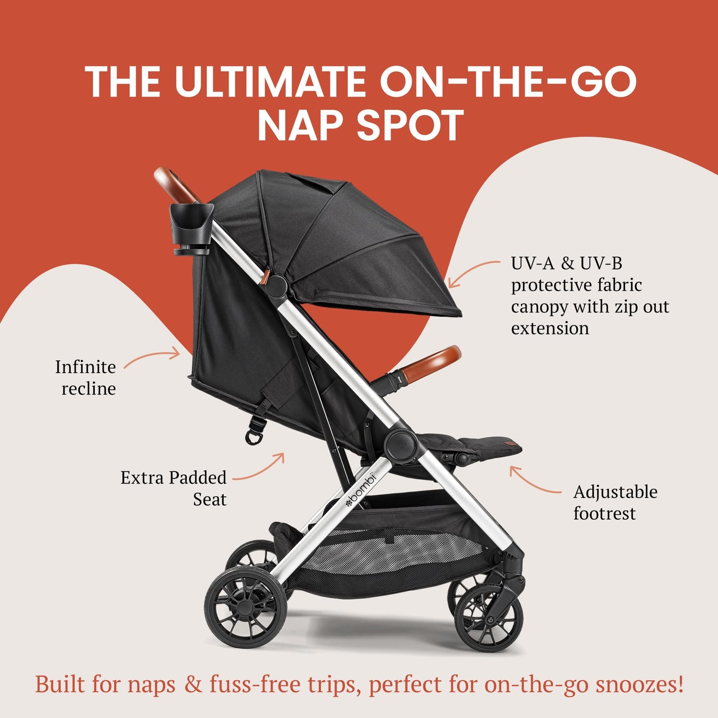 Bombi Bēbee V2 Lightweight Baby Stroller One Hand Fold