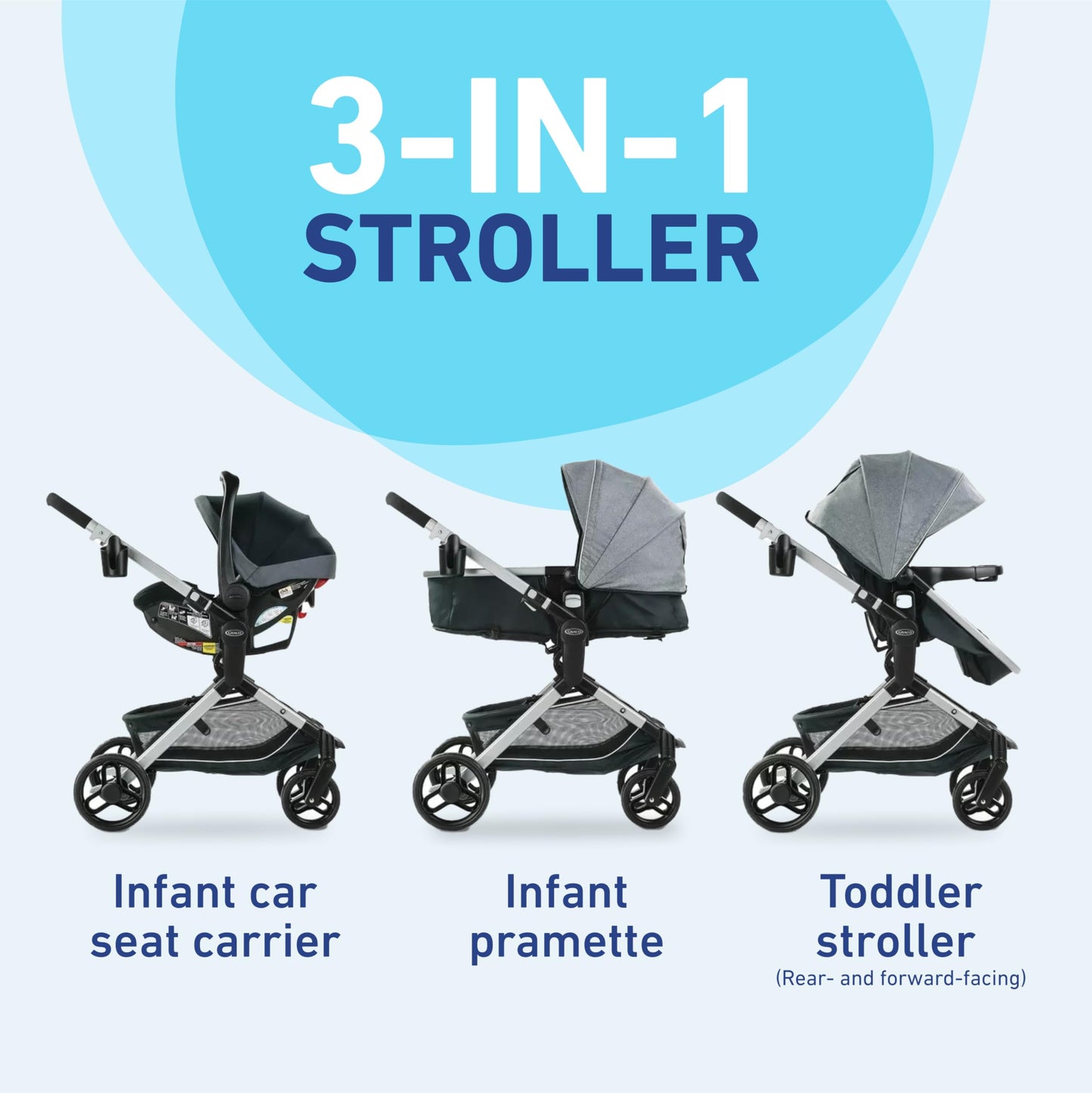 Graco Modes Nest Travel System With Slide2Me Height Adjustable Seat