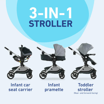 Graco Modes Nest Travel System With Slide2Me Height Adjustable Seat