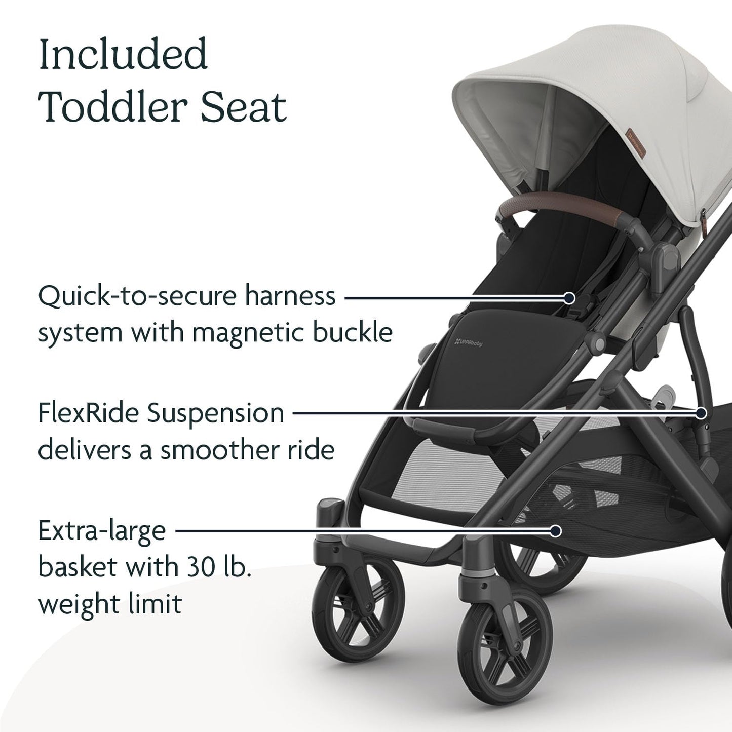 UPPAbaby Vista V3 Convertible Stroller Converts Single To Double