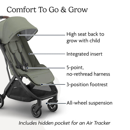 UPPAbaby Minu V3 Travel Stroller Lightweight One Hand Fold For Easy Overhead Travel