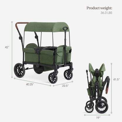 Evolur Trailblazer Wagon Double Stroller All Terrain Wheels For Smooth Outdoor Rides