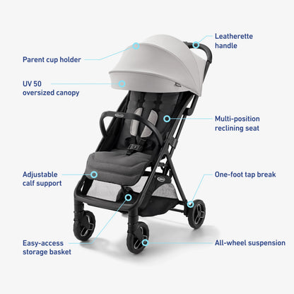 Graco Ready2Jet Compact Stroller With One Hand Automatic Fold For Easy Travel In Any Venue